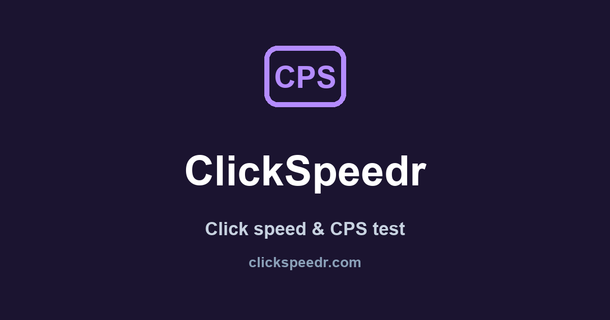 CPS Test — Click Speed Test (Clicks Per Second) Free Online